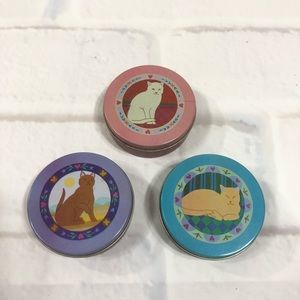 Vintage Set of 3 Current Cat Tins 1987